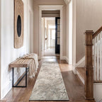 Rugshop Drifted Marble Abstract Area Rug Durable, Kid & Pet Friendly Gray, Ivory, Neutral Tones 2' 3" x 12' Runner Ideal for Hallway, Kitchen, Entryway, or Behind The Sofa