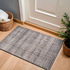 Rugshop Bohemian Stripe Lines Washable Non Slip Area Rug 2' x 3' Brown