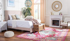 SAFAVIEH Monaco Collection Area Rug - 8' x 11', Pink & Multi, Boho Chic Medallion Distressed Design, Non-Shedding & Easy Care, Ideal for High Traffic Areas in Living Room, Bedroom (MNC243D)