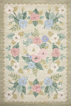 Loloi Rifle Paper Co. Rosa Collection RSA-02 Cream/Multi 5'-0" x 7'-6" Area Rug