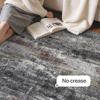 GENIMO No Crease Non Slip 6x9 Area Rugs for Living Room, Craft Woven Modern Abstract Rug, Soft Floor Carpet, Single-Piece Rugs for Bedroom, Dining Room, Office, Dark Gray Brown