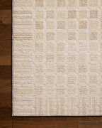 Loloi Chris Loves Julia Calvin Collection CLV-03 Bone/Natural 7'-10" x 10' Area Rug Checkered Neutral Soft Living Room Bedroom Carpet