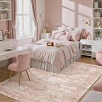 6x9 Area Rug for Living Room Washable Non-Slip Modern Rugs for Bedroom Dining Room Ultra-Thin Indoor Pink Rug