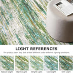 2x3 Modern Abstract Rug for Entryway, Green Grey Multi Super Soft Small Washable Area Rug, Non-Slip Kitchen Rugs, Low-Pile Mat for Bedside, Foyer, Indoor Door Mat