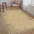 HUGEAR 3x5 Machine Washable Area Rugs Vintage Brown - Neutral Non Slip Stain Resistant Low Pile Aesthetic Throw Carpet Kids & Pet Friendly for Living Room Kitchen Dining Room Laundry