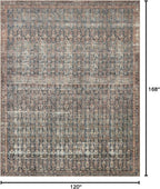 Loloi Amber Lewis Billie Collection, Ocean & Brick 10'-0" x 14'-0" Area Rug – Antique & Distressed Accent Rugs for Living Room, Bedroom, Entryway & Hallway, No Shed High Traffic Area Home Decor Rug