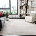 SAFAVIEH Adirondack Collection Area Rug - 10' Square, Ivory & Silver, Modern Ombre Design, Non Shedding & Easy to Clean, Ideal for Living Room, Bedroom, Office, Dining Space (ADR113B)