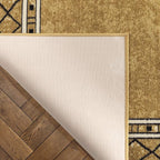 Antep Rugs Alfombras Modern Bordered 3x5 Non-Skid (Non-Slip) Low Profile Pile Rubber Backing Indoor Area Rugs (Brown, 3' x 5')