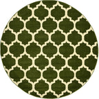 Rugs.com Lattice Collection Rug – 6 Ft Round Dark Green Medium Rug Perfect for Kitchens, Dining Rooms