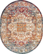 Unique Loom Isabella Collection Area Rug - Adjani (7' 10" x 10' Oval, Multi/ Beige)