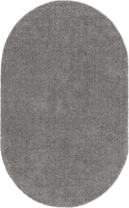 Unique Loom Solo Collection Area Rug - Calabasas (5' 3" x 8' Oval, Gray)