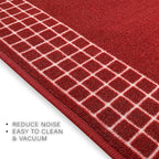 Custom Made Runner Rug for Kitchen Foyer Hallway Entry Choose Your Length 31 Inch Wide Geometric Checkered Design Red Color (34 feet x 31 Inch)