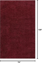 Eyely UES100Q-6 Supersoft Haze Solid Low-Pile Indoor Area Rug, Coastal, Bohemian, Minimalist, Classic, Casual for Bedroom,Kitchen,Living Room,Non Shedding,Easy-Washing, Red, 6 X 9