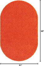 Unique Loom Solid Shag Collection Area Rug (5' 1" x 8' Oval, Tiger Orange)