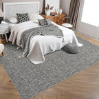 RUGSREAL Living Room Area Rug 9x12 Machine Washable Rug Non-Slip Stain Resistant Modern Abstract Rug Contemporary Accent Throw Floor Carpet for Dining Room Solid Area Rug for Home Office, Grey