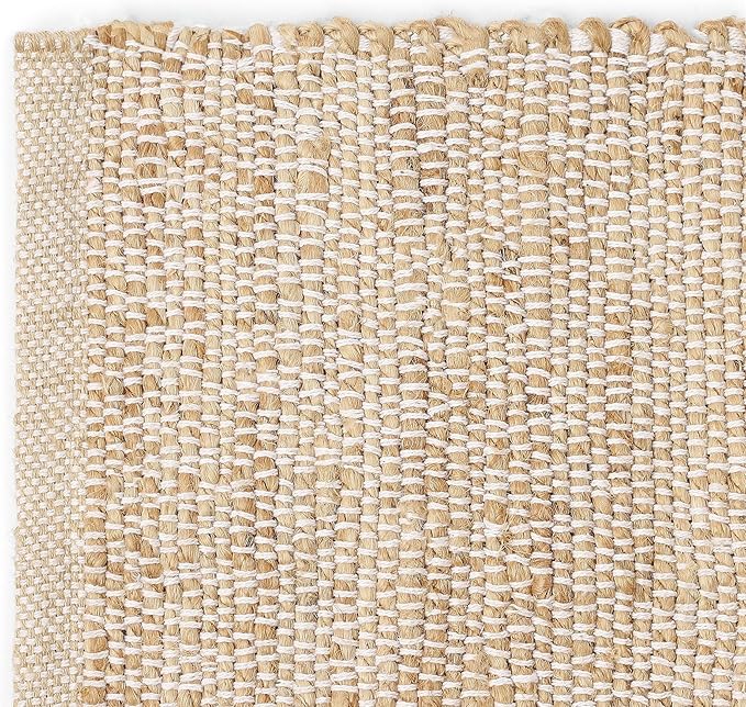 REDEARTH · Jute Cotton Area Rug - 9'x12' Rectangular Rug, Sustainable Handwoven, Non-Shedding, Soft & Durable – Reversible, Neutral Tones for Home Décor in Living Room, Dining Room, Bedroom