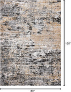 Rugs.com Leipzig Collection Area Rug – 7X10 Beige Low-Pile Rug Perfect for Bedrooms, Dining Rooms, Living Rooms