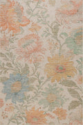 Dash & Albert Zell Multi Machine Washable Rug, 7.5 X 9.5 Feet, Multicolored/Tan Floral Pattern