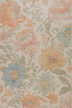 Dash & Albert Zell Multi Machine Washable Rug, 5 X 8 Feet, Multicolored/Tan Floral Pattern