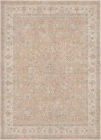 Well Woven Asha Rome Beige Cream 5'3" x 7'3" Area Rug - Oriental Floral Pattern, Easy Clean, Floor-Friendly Backing - for Living Room, Bedroom, and Dining Room
