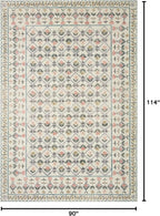 Loloi Rifle Paper Co. Eden Collection EDE-03 Lattice Ivory 7'-6" x 9'-6" Area Rug feat. CloudPile™