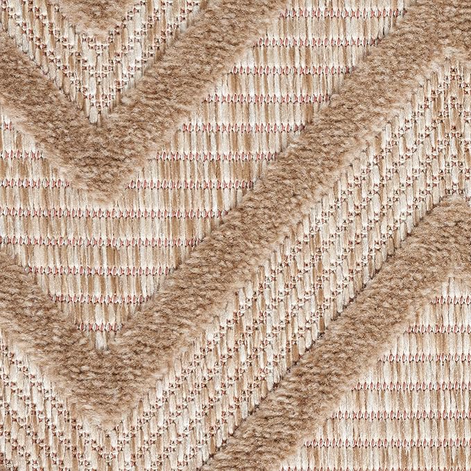 Nourison Home Versatile Natural Beige 4' x 6' Area Rug - Easy Clean, Non Shedding, Bed Room, Living Room, Dining Room, Kitchen (4' x 6')