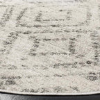 SAFAVIEH Adirondack Collection 5' Round Light Grey/Grey ADR131C Modern Diamond Distressed Non-Shedding Living Room Dining Bedroom Foyer Area Rug