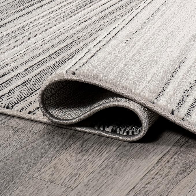 JONATHAN Y Austin Gradient Striped Gray/Black Runner Rug, 2x8, Modern, Contemporary, Easy-Cleaning for Living Room, Bedroom, Kitchen, Pet Friendly, Non-Shedding (LUX103A-28)