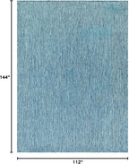 Beverly Rug Indoor Outdoor Rug 9x12, Washable Outside Carpet for Patio, Deck, Porch, Solid Modern Area Rug, Water Resistant, Aqua Blue