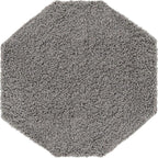 Unique Loom Solid Shag Collection Area Rug (4' Octagon, Cloud Gray)