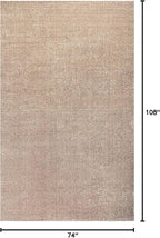 Eyely UES100G-6 Supersoft Haze Solid Low-Pile Indoor Area Rug, Coastal, Bohemian, Minimalist, Classic, Casual for Bedroom,Kitchen,Living Room,Non Shedding,Easy-Washing, Beige, 6 X 9