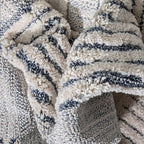 Well Woven Harlow Collection Briar Light Blue - Modern Tribal Minimalist Geometric 5x7 Area Rug - Ideal for Living Room, Dining Room & Bedroom - Durable, Stain Resistant & Easy to Clean