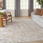 Nourison Home Astra Machine Washable Beige 7'10" x 10' Area Rug - Easy Clean, Non Shedding, Bed Room, Living Room, Dining Room, Kitchen (8' x 10')