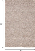SAFAVIEH Natura Collection Area Rug - 4' Square, Brown, Handmade Wool Blend, Textured Design, Ideal for Living Room, Bedroom, Dining Space (NAT620T)
