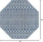 Unique Loom Outdoor Trellis Collection Area Rug - Tribal Trellis (7' 10" Octagon, Blue/ Ivory)