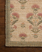 Loloi Chris Loves Julia Rue Collection RUE-01 Sage/Blush 9'-3" x 13' Area Rug Jute Neutral Floral Living Room Bedroom Rug