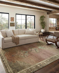 Loloi Magnolia Home by Joanna Gaines Sinclair Collection SIN-06 Clay/Tobacco 2'-0" x 5'-0", .25" Pile Height, Machine Washable, Accent Rug