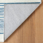 Dash & Albert Ellington Stripe Blue Machine Washable Rug, 2 X 3 Feet, Blue Stripe Pattern