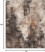 GENIMO Washable Area Rugs for Living Room, 6x9 Vintage Non Slip Rugs, Low Pile Lightweight Soft Print Rug for Bedroom, Dining Room, Home Office, Brown Orange