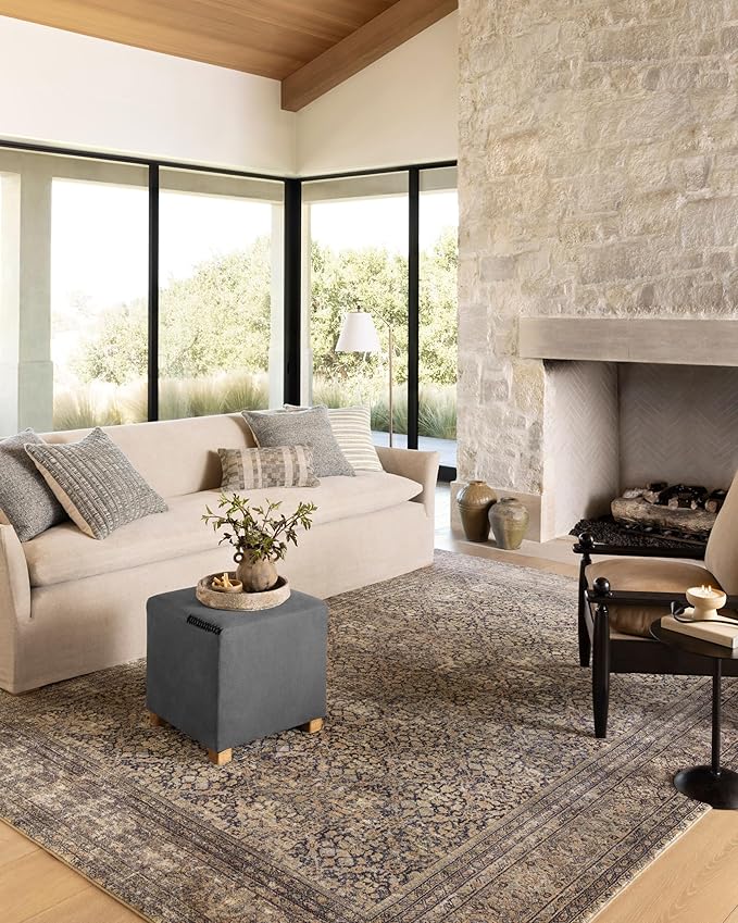 Loloi Amber Lewis Morgan Collection MOG-03 Denim/Multi 11'-6" x 14'-6" 38" Thick Area Rug feat. CloudPile, Neutral, Room Décor, Vintage Inspired, Livingroom, Bedroom, Dining Area