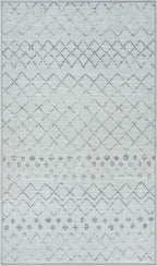 GLN Rugs Contemporary Collection - Machine Washable Area Rug, Contemporary Washable, Non Slip, Low Pile Chenille Rug, Living Room, Bedroom, Kitchen Rug (2'6" x 7' Gray 0166)