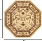 Unique Loom Voyage Collection Traditional Oriental Classic Area Rug (7' 11 x 7' 11 Octagonalal, Ivory/Gold)