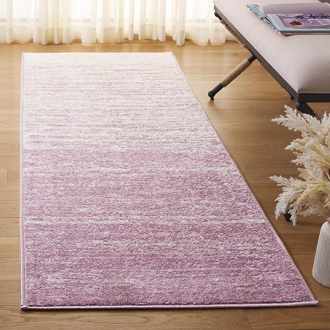 SAFAVIEH Adirondack Collection Runner Rug - 2'6" x 14', Cream & Purple, Modern Ombre Design, Non Shedding & Easy to Clean, Ideal for Hallway, Foyer, Kitchen, Entryway, Bedroom (ADR113L)