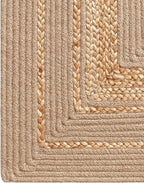 DEXI Jute Rug Natural Fiber 5x8, Braided Woven Area Rugs No Shed, Soft Neutral Rustic Carpet Mat for Indoor Entryway Outdoor Patio Dining Living Room Bedroom Farmhouse, Beige/Natural