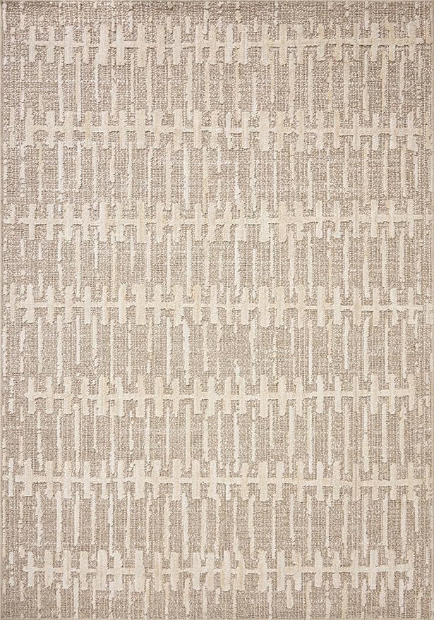 Loloi Amber Lewis Bexley Collection BEX-02 Taupe/Natural 9' x 13' Area Rug Neutral, Textured, Living, Bedroom, Dining, Carpet
