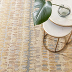 Dash and Albert Paint Chip Wool Area Rug - 5' x 8' Neutral Graphic Hand Micro Hooked Accent Rug - Durable, High Traffic Areas Hallway, Living Room, Stairs