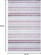 Alfa Rich 3x5 Mauve Off White Washable Area Rugs for Living Room Bedroom Kitchen Decor Cotton Runner
