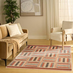 Nourison Home Nordic Multicolor 5' x 7' Area Rug - Easy Clean, Non Shedding, Bed Room, Living Room, Dining Room, Kitchen (5' x 7')