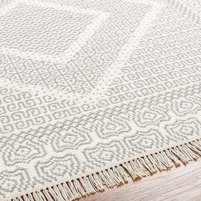 Mark&Day Wool Rugs, 5x7 Nishnabotny Cottage Light Gray Area Rug, Grey Beige Carpet for Living Room, Bedroom or Kitchen (5' x 7'6")