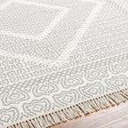 Mark&Day Wool Rugs, 6x9 Nishnabotny Cottage Light Gray Area Rug, Grey Beige Carpet for Living Room, Bedroom or Kitchen (6' x 9')